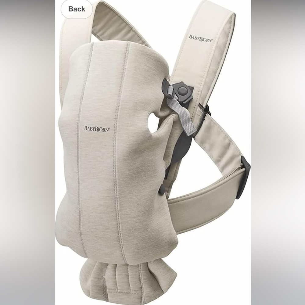 BabyBjorn Cream Bag with Adjustable Straps and Minimalist Design